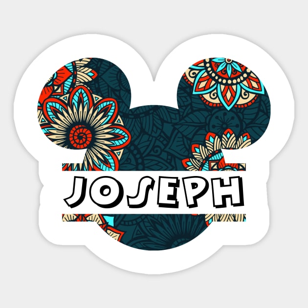 Joseph Name With Seamless Pattern Sticker by Maddalena's